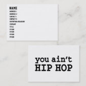U bent geen HIP HOP Visitekaartje (Voorkant / Achterkant)