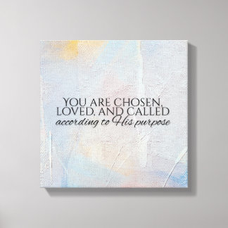 U bent gekozen christelijke typografie Bijbelvers Canvas Afdruk