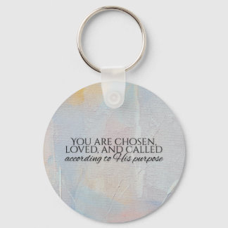 U bent gekozen christelijke typografie Bijbelvers Sleutelhanger