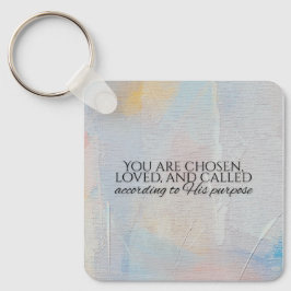 U bent gekozen christelijke typografie Bijbelvers Sleutelhanger