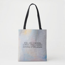 U bent gekozen christelijke typografie Bijbelvers Tote Bag