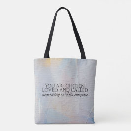 U bent gekozen christelijke typografie Bijbelvers Tote Bag