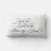 u bent geliefd bij het maan en achter script kussen (Achterkant)