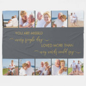 U bent gemist 10 Foto Collage Gray Herdenking Fleece Deken (Voorkant (Horizontaal))