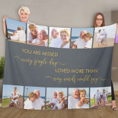 U bent gemist 10 Foto Collage Gray Herdenking Fleece Deken
