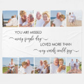 U bent gemist 10 Photo Collage White Herdenking Fleece Deken (Voorkant (Horizontaal))