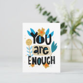 U bent genoeg handgeschreven Inspirerend citaat Briefkaart (Staand voorkant)