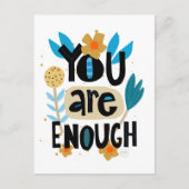 U bent genoeg handgeschreven Inspirerend citaat Briefkaart (Voorkant)
