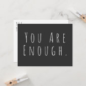 U bent genoeg Inspirerend citaat zwart-wit Kaart (Voorkant / Achterkant in situ)