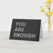 U bent genoeg Inspirerend Retro 70s Typografie Kaart (Gele Bloem)