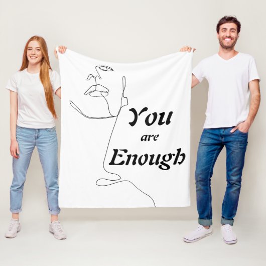 "U bent genoeg " Motivatie, koele ventilatorbank Fleece Deken (In situ)