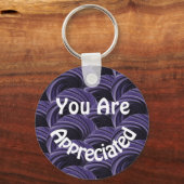 U bent gewaardeerd Paarse zwarte cirkels Bedankt Sleutelhanger (Voorkant)