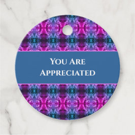 U bent gewaardeerd roze blauwe Kaleidoscoop Bedank Bedankjes Labels