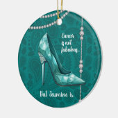 U bent geweldig Blauwgroen eierstokkanker Keramisch Ornament (Links)