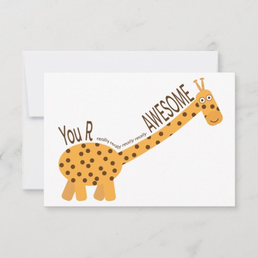 U bent Geweldige, Cute Giraffe Illustratie (Voorkant)
