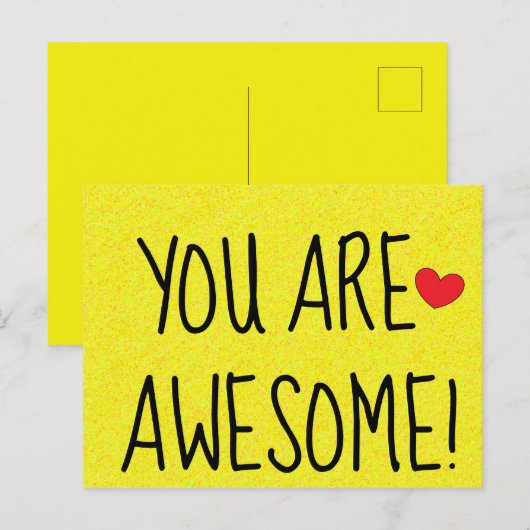 U BENT GEWELDIGE Fun Quote Print Yellow Briefkaart (Voorkant / Achterkant)