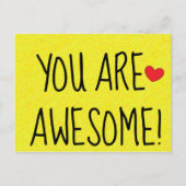 U BENT GEWELDIGE Fun Quote Print Yellow Briefkaart (Voorkant)