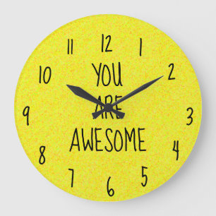 U BENT GEWELDIGE Fun Quote Yellow Happy Grote Klok