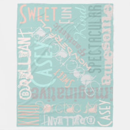 U bent Geweldige Persoonlijke naamwoorden Aqua Pea Fleece Deken
