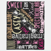 U bent Geweldige Persoonlijke naamwoorden Zwart Ro Fleece Deken (Voorkant)