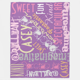 U bent Geweldige Persoonlijke Names Word Paars Fleece Deken