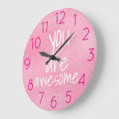 U bent geweldige positieve woorden PINK Grote Klok (Hoek)
