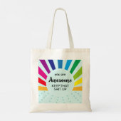U bent Geweldige regenboog Motivatie Canvas tas (Achterkant)