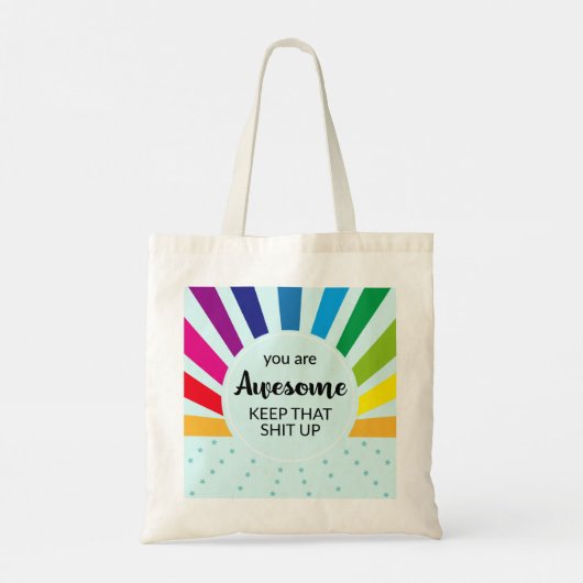 U bent Geweldige regenboog Motivatie Canvas tas (Achterkant)