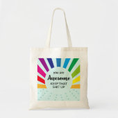 U bent Geweldige regenboog Motivatie Canvas tas (Voorkant)