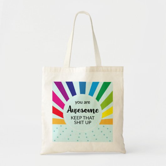 U bent Geweldige regenboog Motivatie Canvas tas (Voorkant)