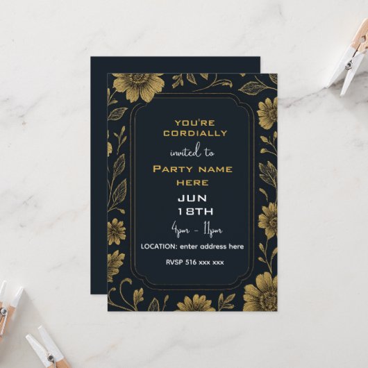 U bent hartelijk uitgenodigd  kaart (Voorkant / Achterkant in situ)