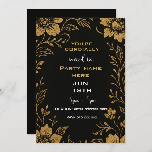 U bent hartelijk uitgenodigd sjabloon kaart (Voorkant / Achterkant)