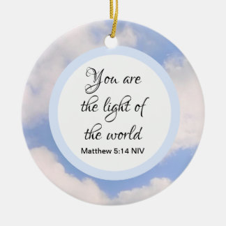 U bent het Licht van de Wereld Bijbel Blauw Keramisch Ornament