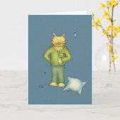 U bent het Wenskaart van de Pyjama's van de Kat Kaart (Gele Bloem)