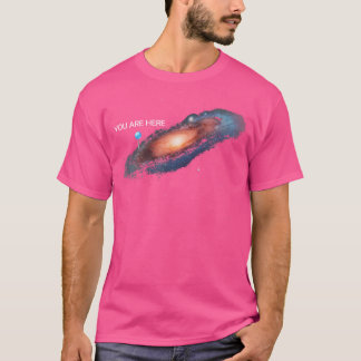 U bent hier Universum Galaxy Grappig voor mannen e T-shirt