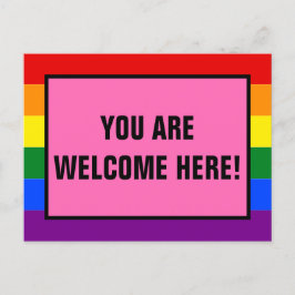 U bent hier welkom in LGBTQ Customer Rainbow Pride Briefkaart