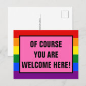 U bent hier welkom in LGBTQ Customer Rainbow Pride Briefkaart (Voorkant / Achterkant)