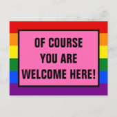 U bent hier welkom in LGBTQ Customer Rainbow Pride Briefkaart (Voorkant)