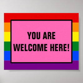 U bent hier welkom in LGBTQ Customer Rainbow Pride Poster