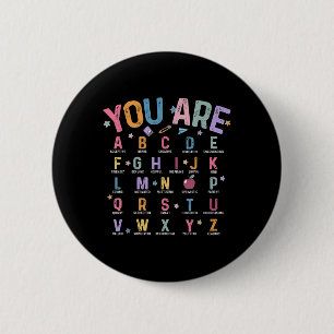 U bent letters alfabet leren ABC Inspiratie Te Ronde Button 5,7 Cm