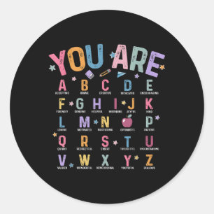 U bent letters alfabet leren ABC Inspiratie Te Ronde Sticker