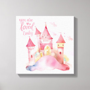 U bent Loved Palace Pink Cloud aanpasbaar Canvas Afdruk