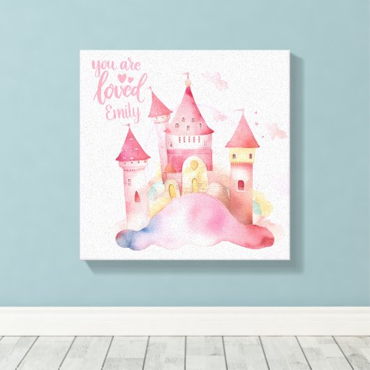 U bent Loved Palace Pink Cloud aanpasbaar Canvas Afdruk (Insitu (Houten vloer))