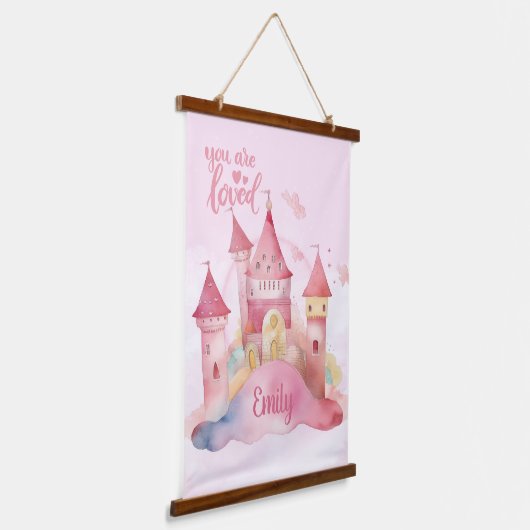 U bent Loved Palace Pink Cloud aanpasbaar Hangend Wandkleed (Gebogen)