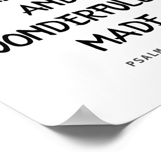 U bent met ontzag en wonderbaarlijk gemaakt, Psalm Poster (Hoek)
