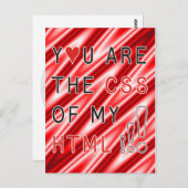 U bent mijn CSS - rode witte golven Briefkaart (Voorkant / Achterkant)