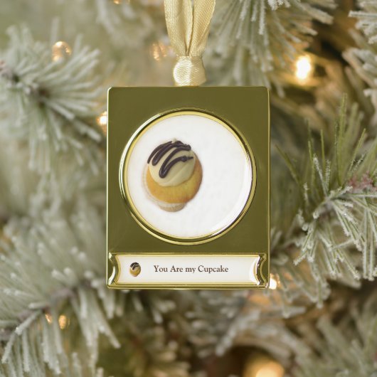 U bent mijn Cupcake-keramische versiering Verguld Banner Ornament (Boom)