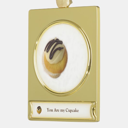 U bent mijn Cupcake-keramische versiering Verguld Banner Ornament (Links)