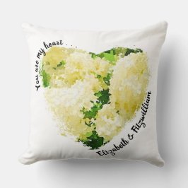 U bent mijn hart gepersonaliseerde hortensia's bru kussen