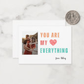 U bent mijn Kaart van alles Valentijns Notitiekaartje (Voorkant / Achterkant in situ)